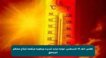 طقس الغد 19 أغسطس: موجة حرارة شديدة ورطوبة مرتفعة تجتاح معظم المناطق